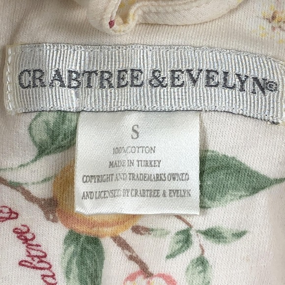 Crabtree & Evelyn Robe Womens Small White Cotton Kimono Belted Lemon Floral - Picture 6 of 13